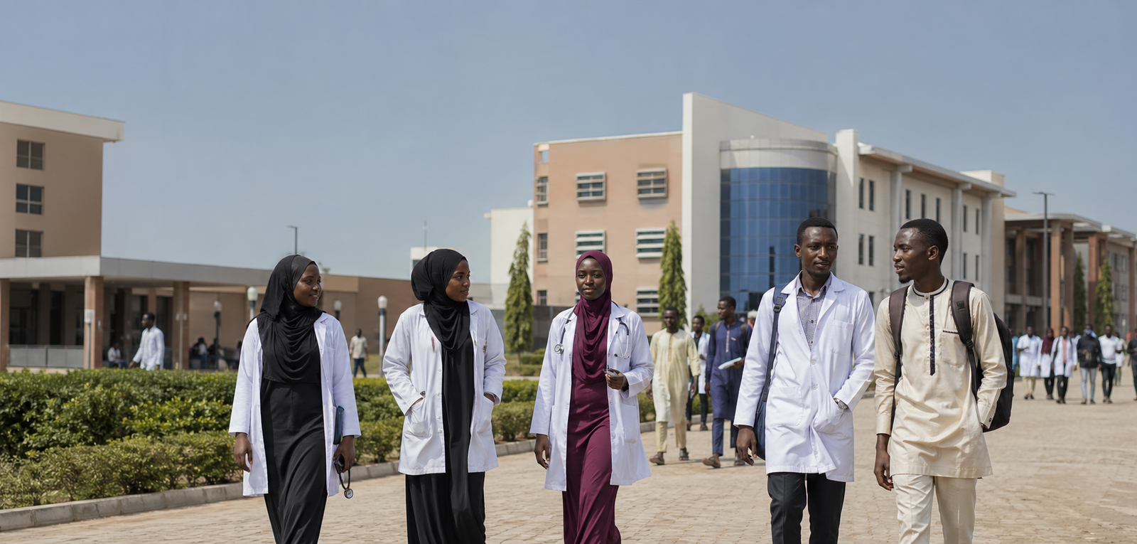 Students on a Nigerian university campus